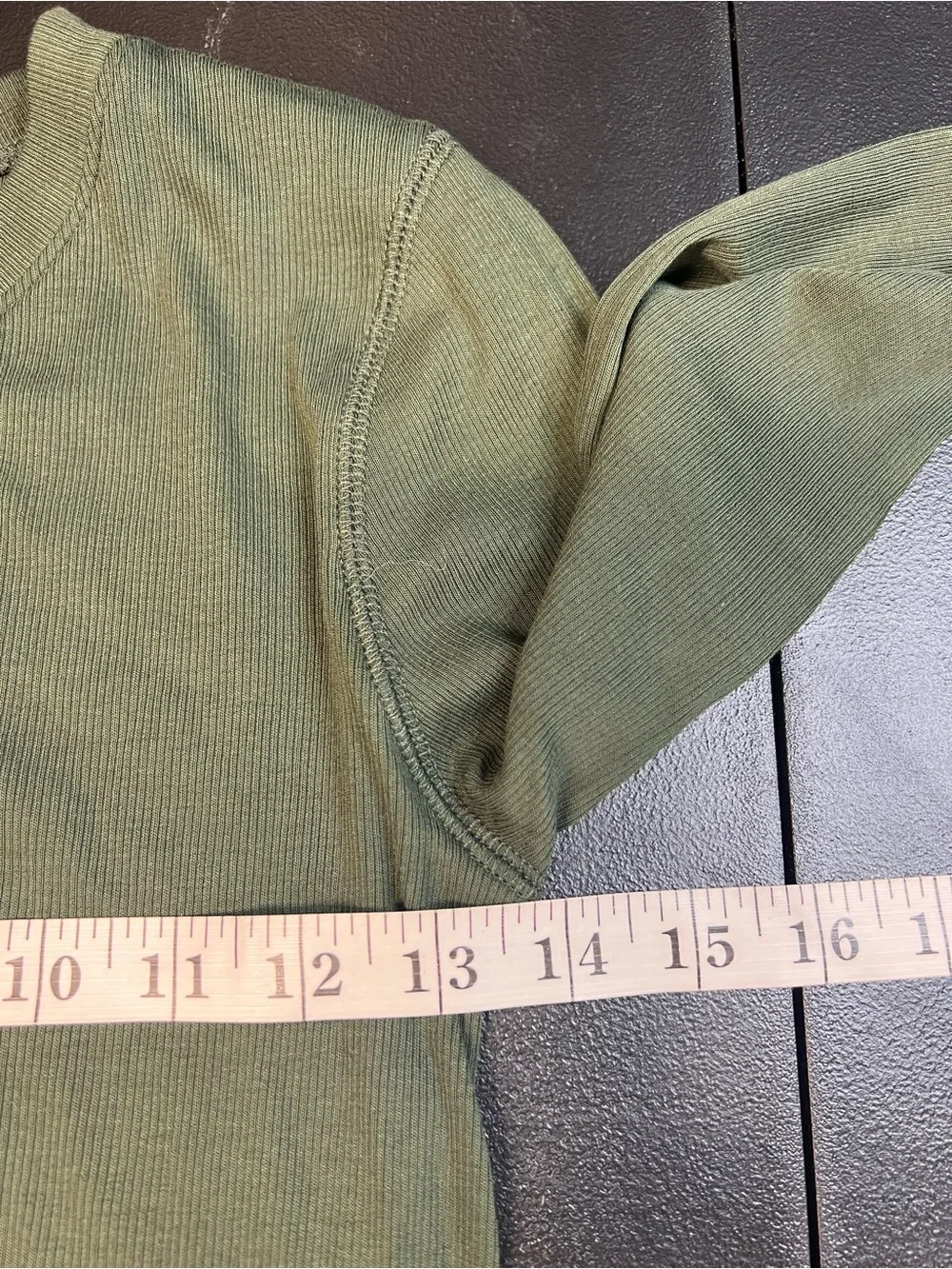 Everlane The Luxe Rib Henley Dark Forest Supima Cotton Size S NWOT